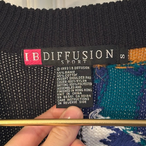 Vintage I.B. Diffusion Sport Cardigan Sweater. Ramie/ cotton blend. Size small - Picture 4 of 4